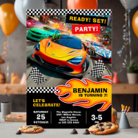 Race auto verjaardagsfeestje met sportwagens
