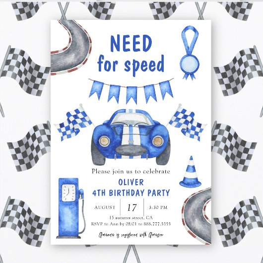 Race Auto Verjaardagsfeestje Need for speed 4 Kaart