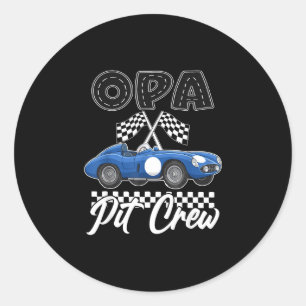 Race auto verjaardagsfeestje racen familie opa pit ronde sticker