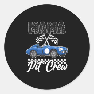 Race auto verjaardagsfeestje racende familie mama ronde sticker