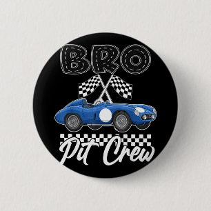 Race auto verjaardagsfeestje racing familie bro pi ronde button 5,7 cm