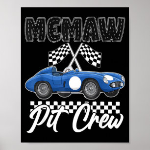 Race auto verjaardagsfeestje racing familie memaw poster