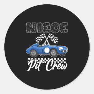 Race auto verjaardagsfeestje racing familie nicht  ronde sticker