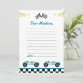 Race auto Verjaardagsfeesttijd Capsule Note Kaart (Staand voorkant)