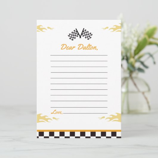 Race auto Verjaardagsfeesttijd Capsule Note Kaart (Staand voorkant)