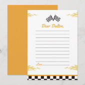 Race auto Verjaardagsfeesttijd Capsule Note Kaart (Voorkant / Achterkant)