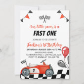 Race Auto Verjaardagsfeestuitnodiging Kaart (Voorkant)
