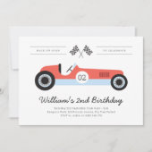  Race Auto Verjaardagsfeestuitnodiging Kaart (Voorkant)
