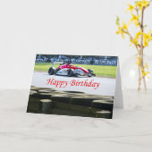 Race auto Verjaardagskaart Kaart (Gele Bloem)