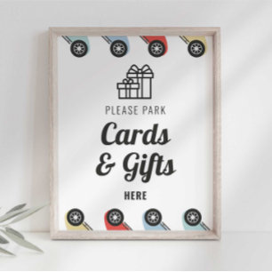 Race Auto Verjaardagskaarten en Geschenken Teken Poster