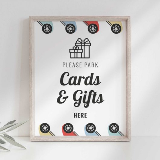 Race Auto Verjaardagskaarten en Geschenken Teken Poster