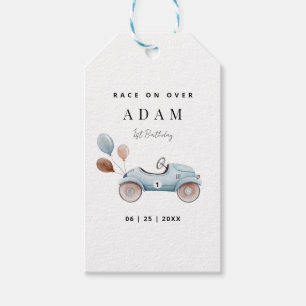 Race Auto Verjaardagsuitnodiging, Snel Eén Verjaar Cadeaulabel