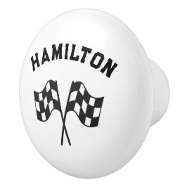 Race auto vlaggen kwekerij keramische knop