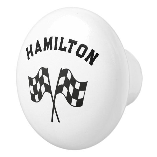 Race auto vlaggen kwekerij keramische knop (Rechts)