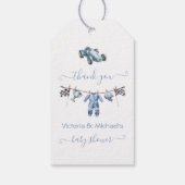 Race auto waslijn jongen Baby shower Cadeaulabel (Achterkant)