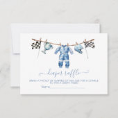 Race auto waslijn Luier Raffle kaart (Voorkant)