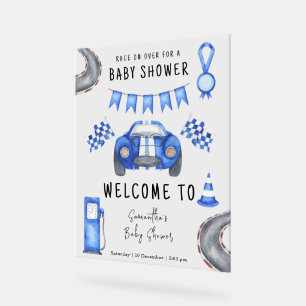 Race auto Welkom Baby shower Acryl Bord