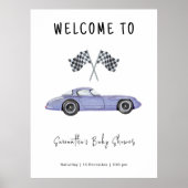 Race auto Welkom Baby shower Poster (Voorkant)