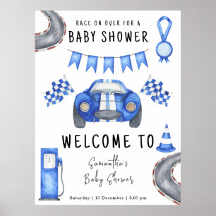 Race auto Welkom Baby shower Poster