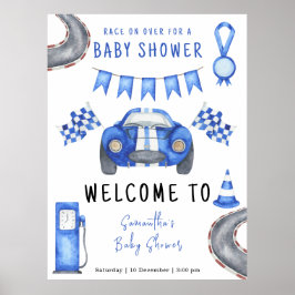 Race auto Welkom Baby shower Poster