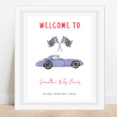 Race auto Welkom Baby shower Poster