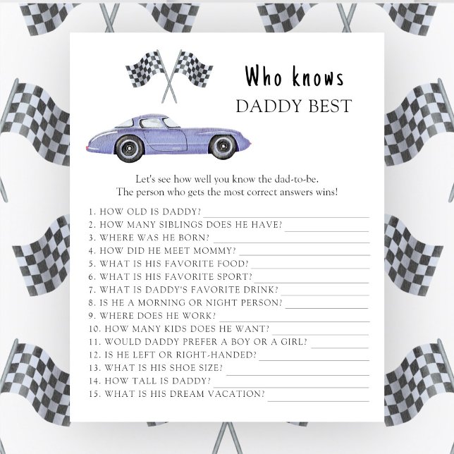 Race auto - Wie kent papa beste spel (Creator heeft geüpload)