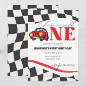 Race auto Wild Een uitnodiging (Voorkant / Achterkant)