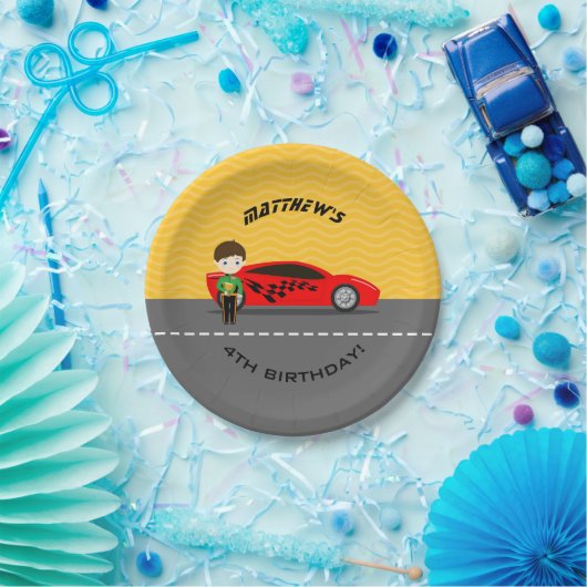 Race-autobestuurder Papieren Bordje (Feest)