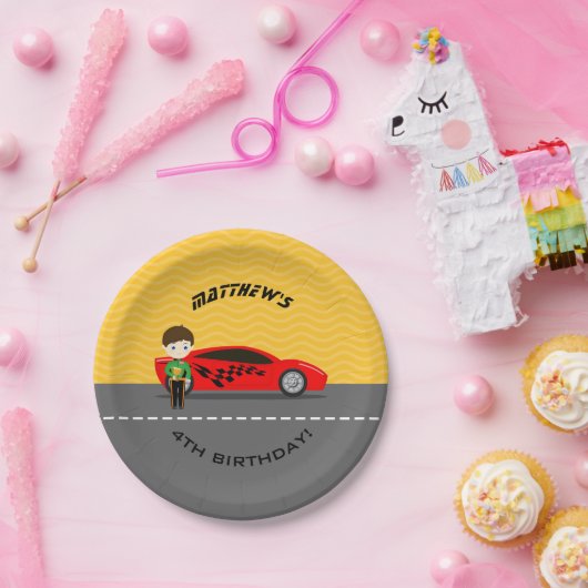 Race-autobestuurder Papieren Bordje (Feest)