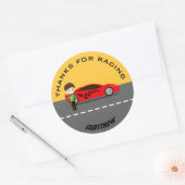 Race-autobestuurder Ronde Sticker (Envelop)