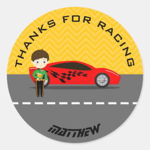 Race-autobestuurder Ronde Sticker