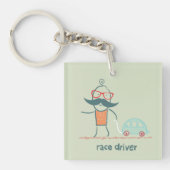 Race-autobestuurder Sleutelhanger (Voorkant)