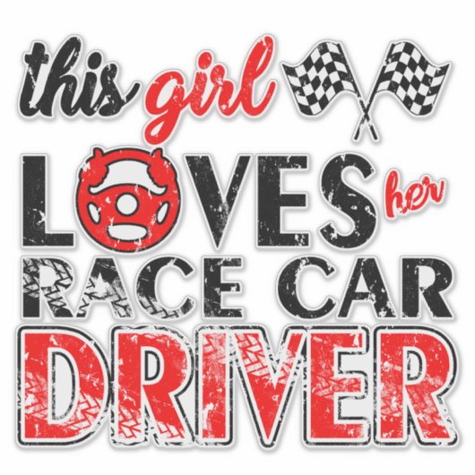 Race-autobestuurder Sticker (Voorkant)