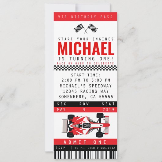 RACE AUTOPARTIJ UITNODIGING (Voorkant)