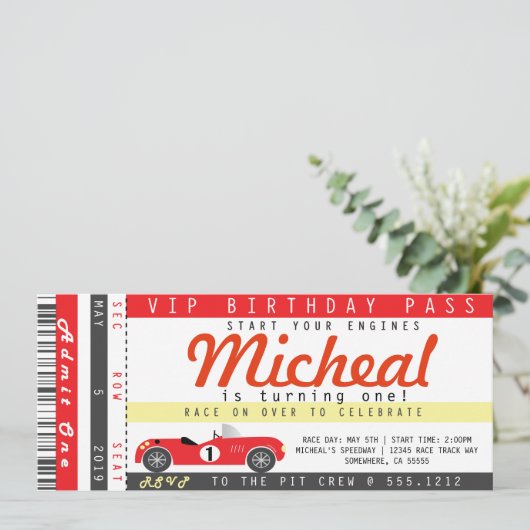 RACE AUTOPARTY UITNODIGING (Staand voorkant)