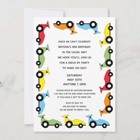 Race-autorijder per geboorte kaart (Voorkant)