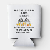 Race Auto's & Bier Geruite Vlag RaceDay Verjaardag Blikjeskoeler (Achterkant)