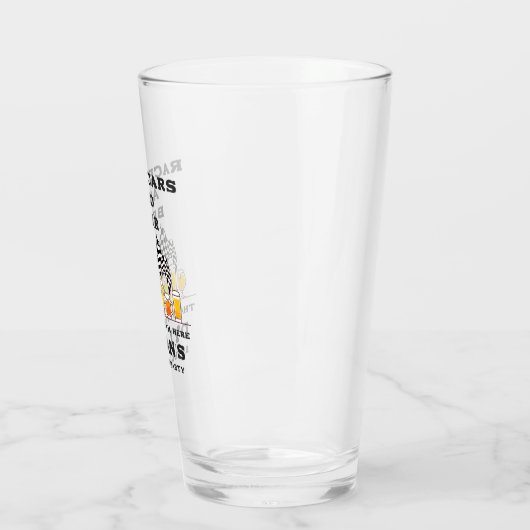 Race Auto's & Bier Geruite Vlag RaceDay Verjaardag Glas (Links)