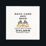 Race Auto's & Bier Geruite Vlag RaceDay Verjaardag Servet<br><div class="desc">Kies dit grappige Fast Race Cars Raceday Verjaardag Uitnodiging ontwerp en vier je verjaardag op het circuit rijden of kijken naar de auto's racen. Vier en geniet van uw bierproeverij tijdens het kijken naar de snelle auto's racen! Of organiseer een race auto's toernooi verjaardag.</div>