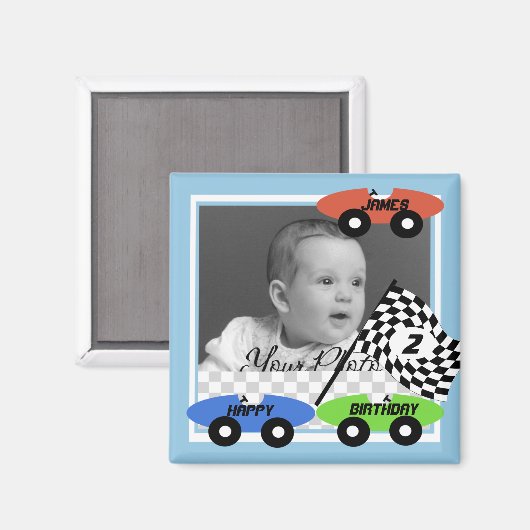 Race auto's / foto magneet (Voorkant / Achterkant)