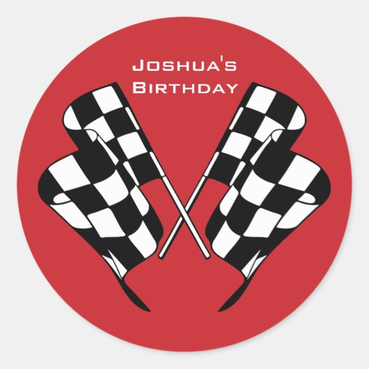 Race auto's geruite vlaggenenvelop Seal Sticker (Voorkant)