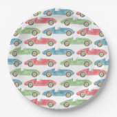 race auto's verjaardagsservetten papieren bordje (Voorkant)