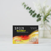 Race-autosnelheidslampjes in brand visitekaartje (Staand voorkant)