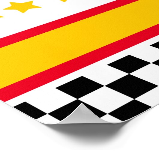 Race-autoverjaardagsfeestje welkomstsignaal poster (Hoek)