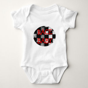 Race Baby Gecontkered Flag  Bodysuit