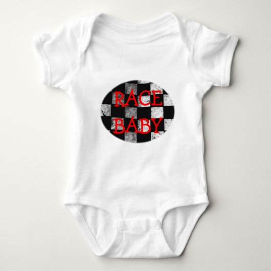 Race Baby Gecontkered Flag  Bodysuit (Voorkant)