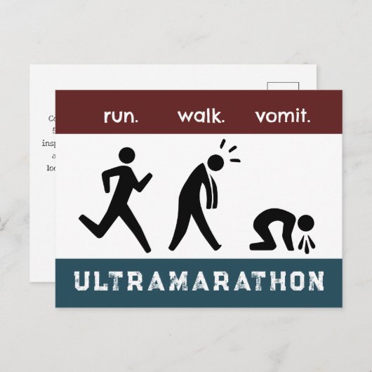 Race Bib of Run. Lopen. Braken. pictogram Briefkaart (Voorkant / Achterkant)