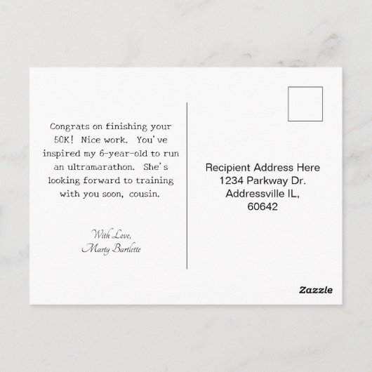 Race Bib of Run. Lopen. Braken. pictogram Briefkaart (Achterkant)