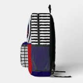 Race Bike Gingham Custom Name Left-Handed School  Bedrukte Rugzak (Rechts)