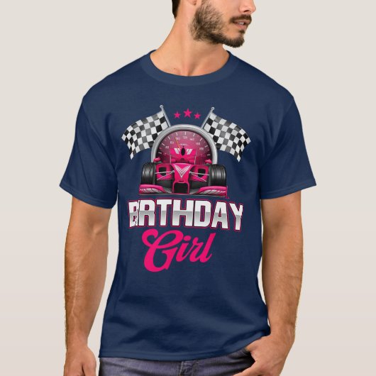 Race Birthday Girl Racing Driver Bday Pit Crew T-shirt (Voorkant)